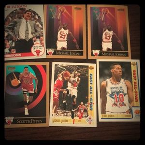 Skybox 1990 upper deck Chicago bulls lot of 6